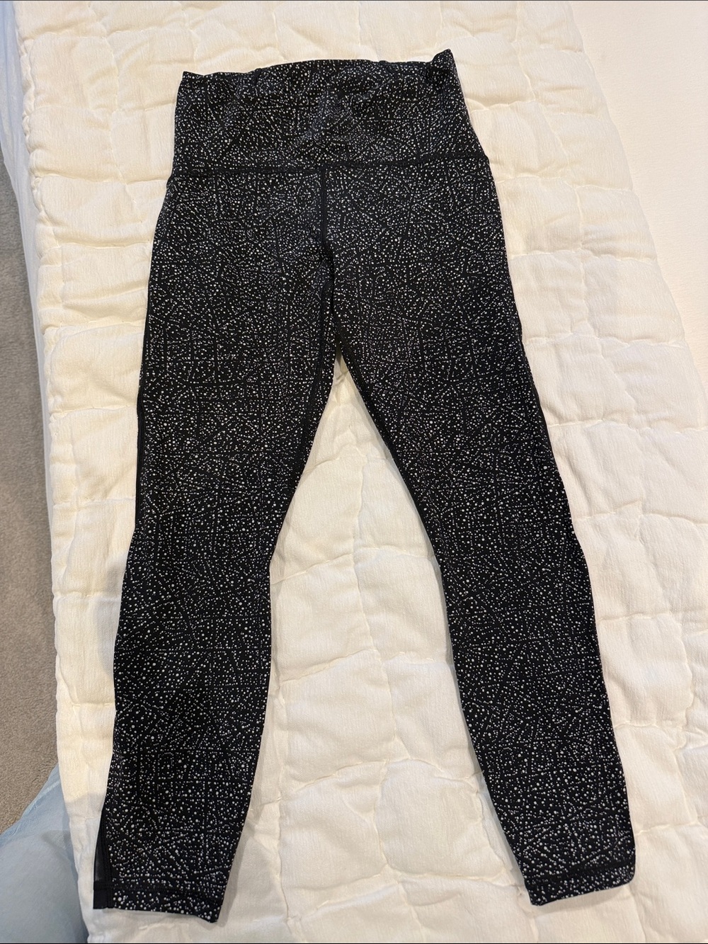 lululemon athletica Black Leggings with white dot print - Picture 1 of 5